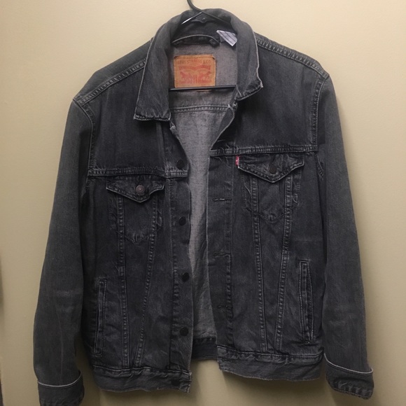 levi's washed black denim jacket